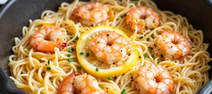 Shrimp Orzo in Lemon Garlic Sauce (One-Pan Dinner)