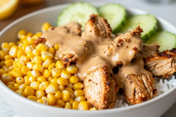 Street Corn Chicken Bowls with Creamy Chipotle Sauce
