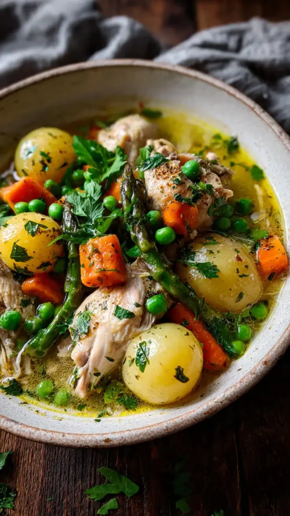 3. Slow Cooker Spring Chicken Stew (Set It and Forget It Glory)