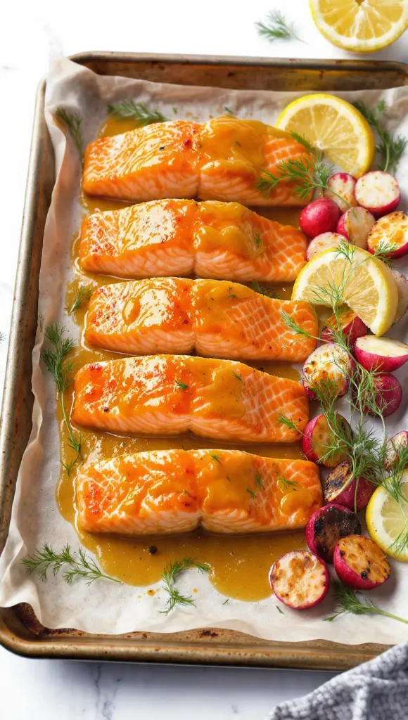 6. Honey Mustard Salmon with Roasted Radishes (Trust Me on the Radishes)