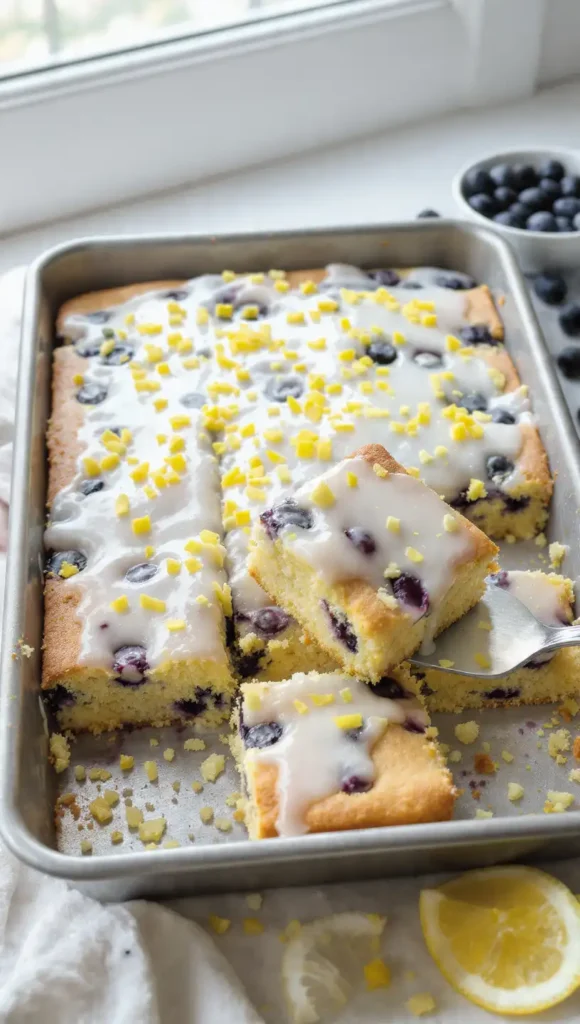 7. Lemon Blueberry Sheet Cake for When You Need to Feed Actual Humans