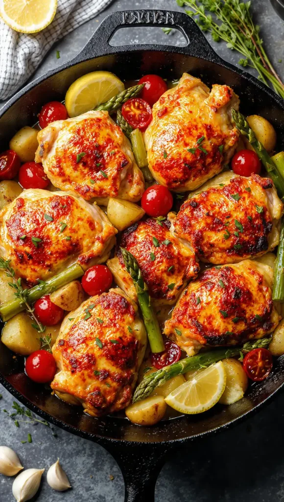 8. One-Pan Chicken with Spring Vegetables (Maximum Flavor, Minimum Effort)