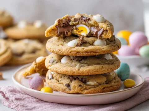 Chocolate Chip Cadbury Egg Cookies (Soft & Chewy Easter Cookies)