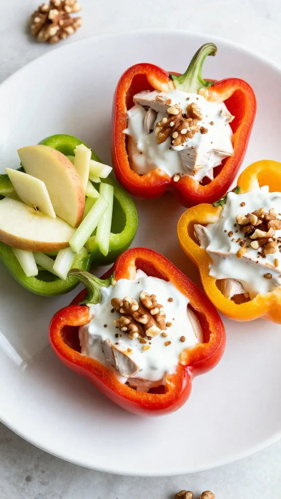 Greek Yogurt Chicken Salad Stuffed Peppers