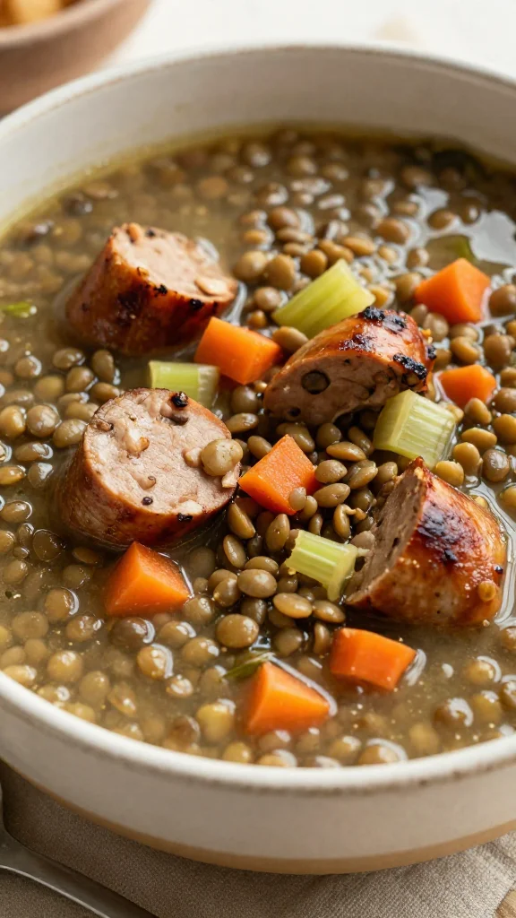 Protein-Packed Lentil and Sausage Soup