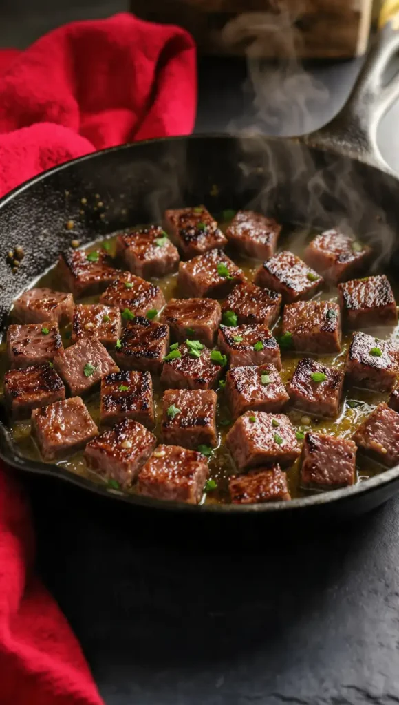 1. Garlic Butter Steak Bites — High-Protein Dinner Meals Steak Lovers Will Obsess Over