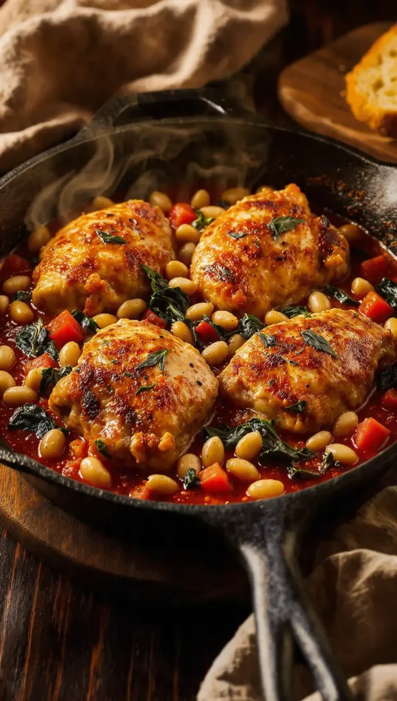 10. Tuscan White Bean and Chicken Skillet