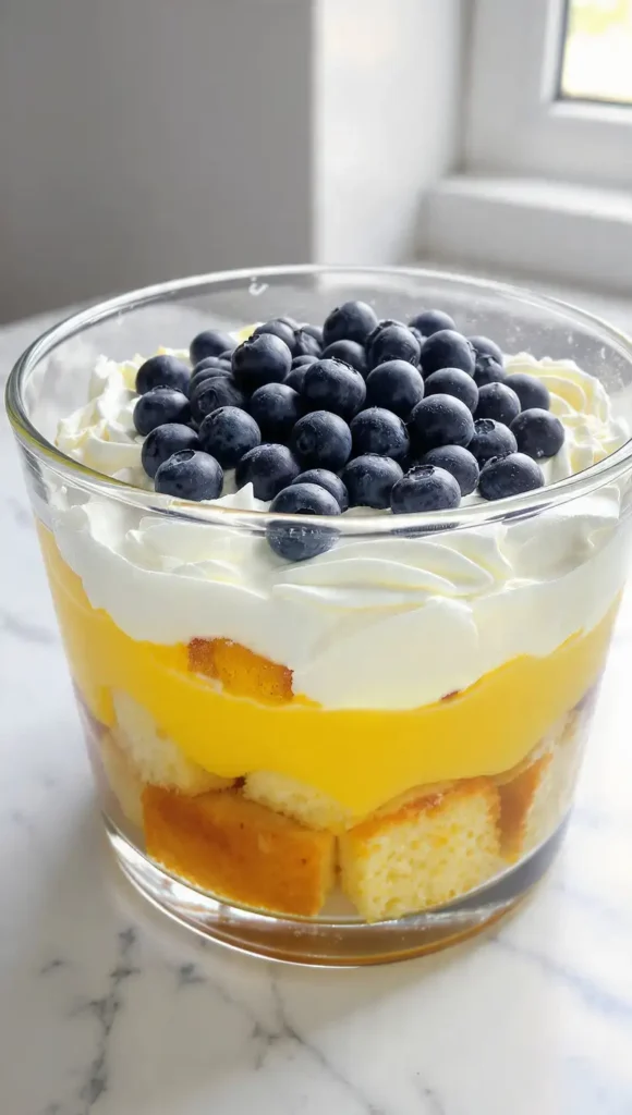 11. Lemon Blueberry Trifle (Looks Impressive, Is Not)