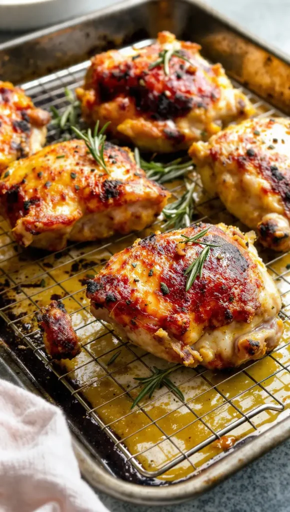 12. Healthy Baked Chicken Thighs with Dijon and Herbs