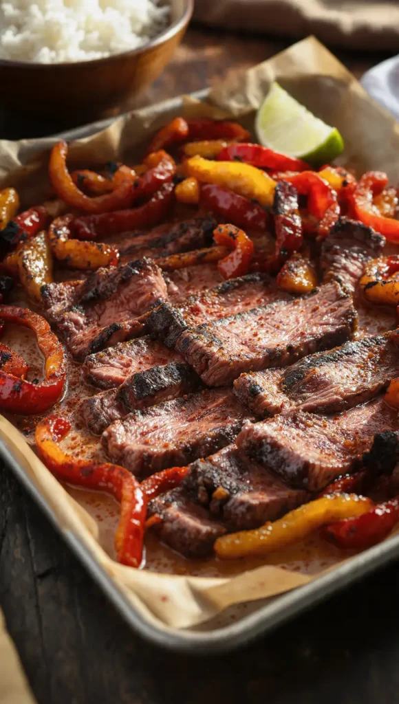 14. Sheet Pan Beef Fajita Bowls