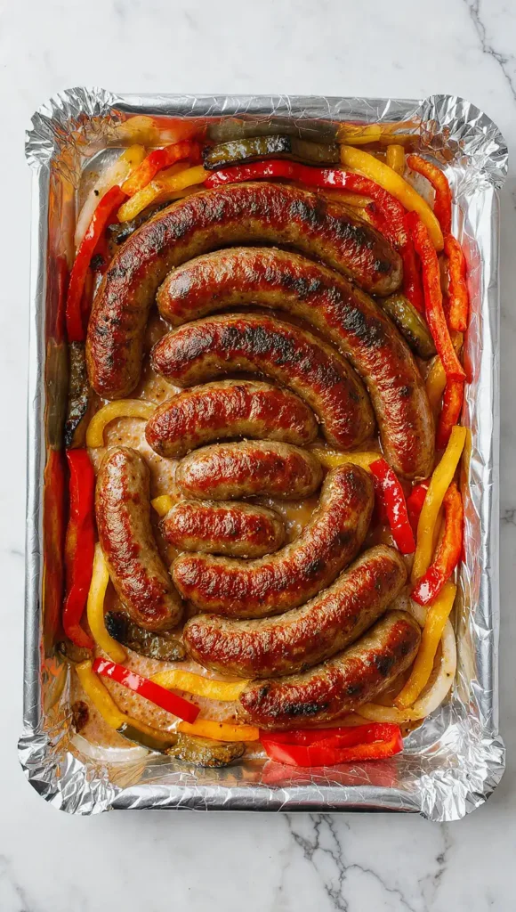 2. Easy Sheet Pan Sausage and Peppers