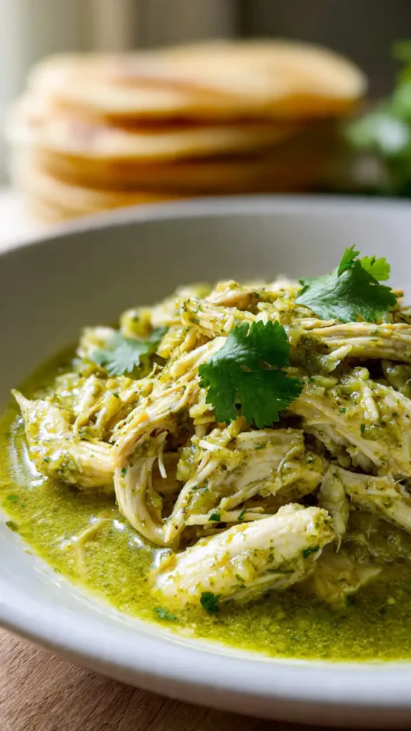 3. Healthy Chicken Recipes for Dinner: Crockpot Salsa Verde Chicken