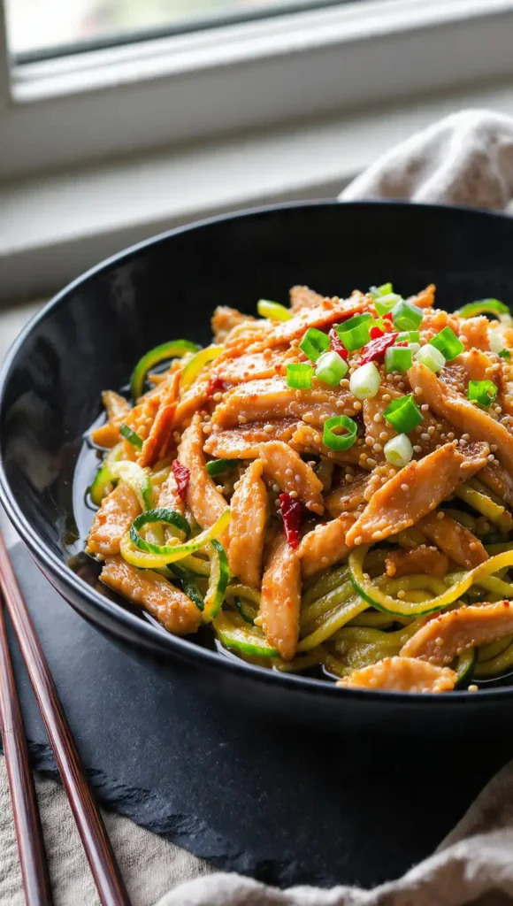 4. Low Carb Zucchini Noodle Chicken Stir-Fry