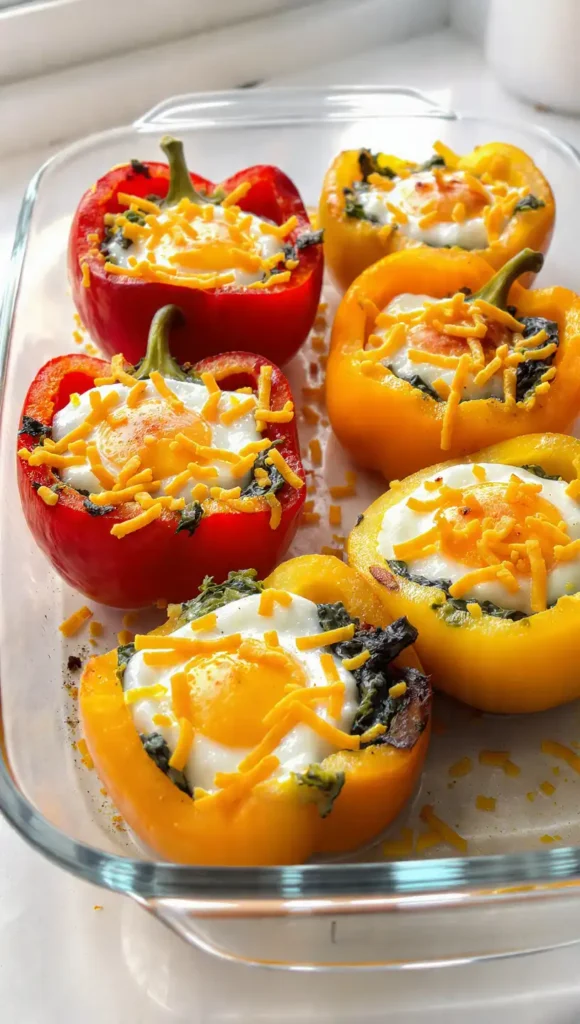 5. Egg and Spinach Stuffed Bell Peppers — High-Protein Dinner Meals Healthy Enough for Every Day