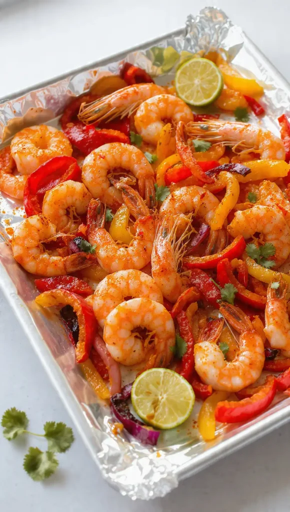 6. Sheet Pan Shrimp Fajita Bowls — High-Protein Dinner Meals for Two on a Weeknight
