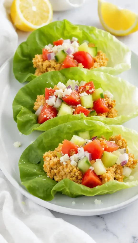 7. Healthy Chicken Recipes for Diet: Greek Chicken Lettuce Wraps