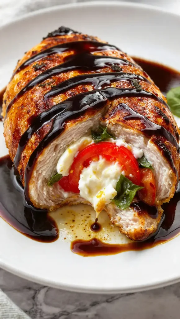 9. Caprese Stuffed Chicken (Fancy Italian Vibes, Weeknight Effort)