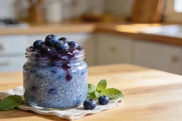 Blueberry Chia Pudding Recipe with Fresh Blueberry Compote