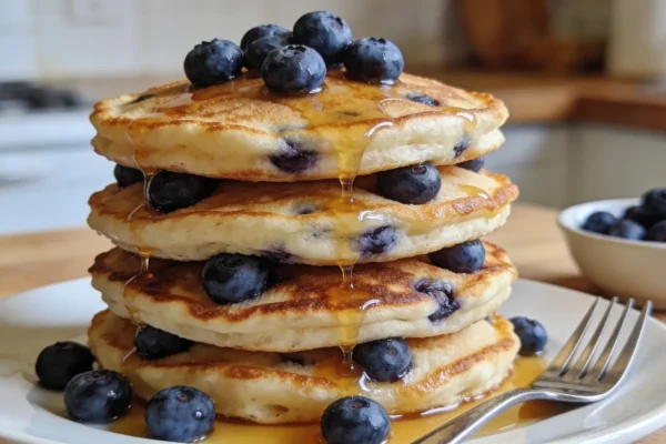 Fluffy Blueberry Pancakes (171 calories, 5g protein)