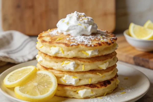 Lemon Ricotta Pancakes (177 calories, 8g protein)