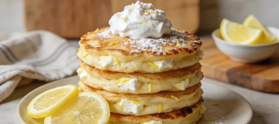 Lemon Ricotta Pancakes (177 calories, 8g protein)