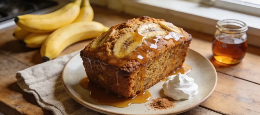 Maple Banana Bread with Sweet Maple Glaze