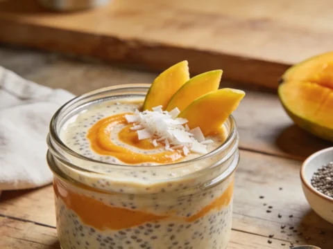 Tropical Mango Chia Pudding Recipe – Thick, Creamy & Dairy-Free