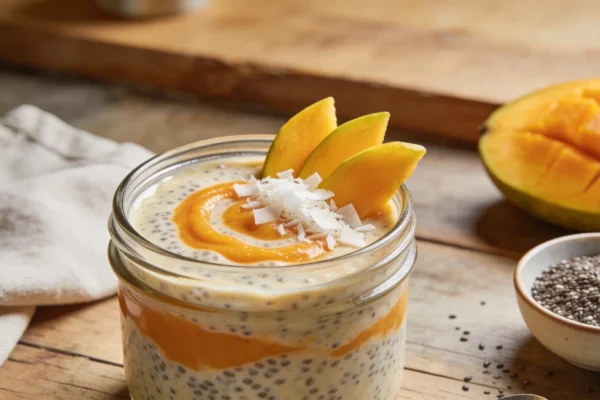 Tropical Mango Chia Pudding Recipe – Thick, Creamy & Dairy-Free
