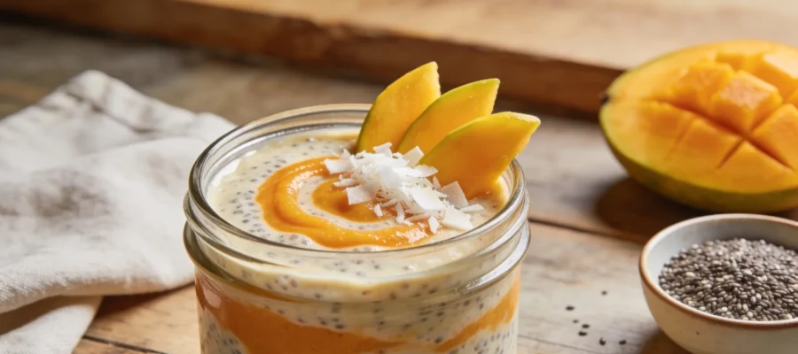 Tropical Mango Chia Pudding Recipe – Thick, Creamy & Dairy-Free