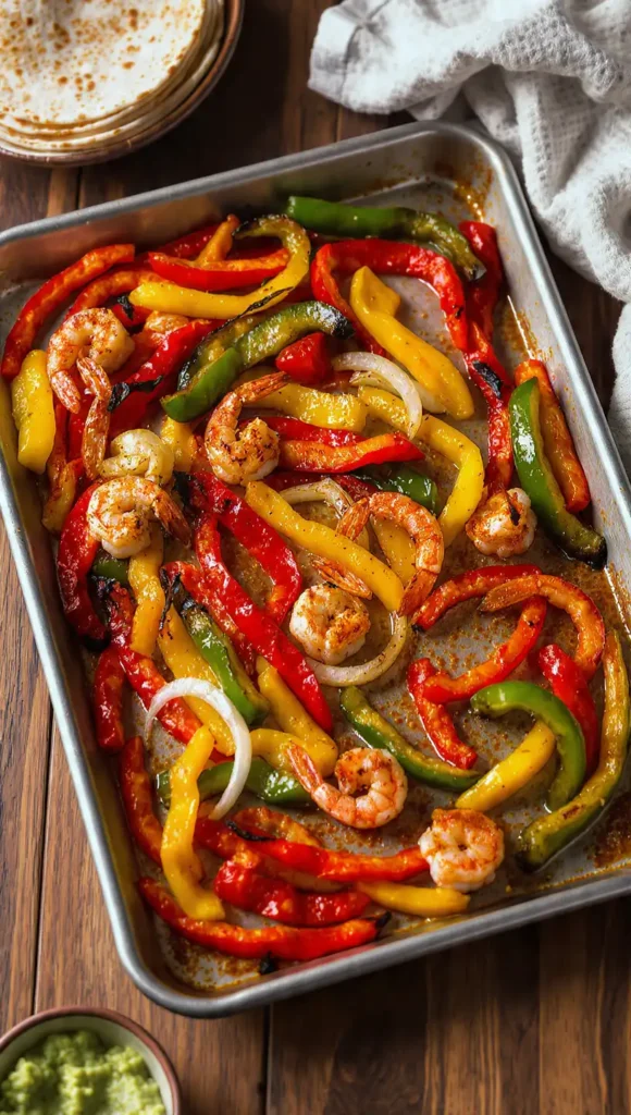 Sheet Pan Shrimp Fajitas