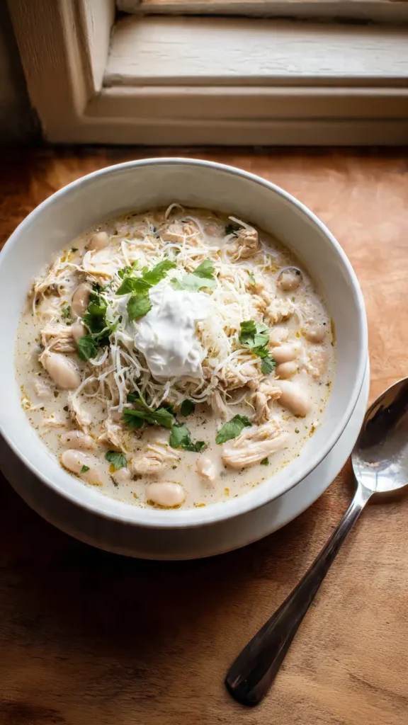 Slow Cooker White Chicken Chili 