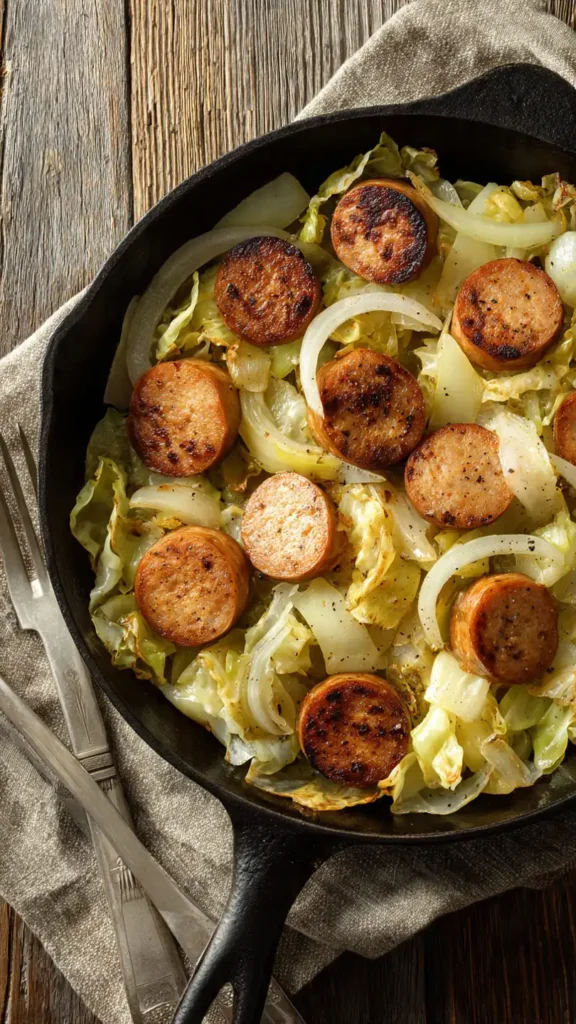 Skillet Kielbasa and Cabbage 