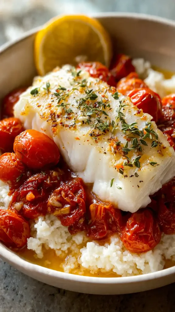 Baked Cod with Roasted Tomatoes