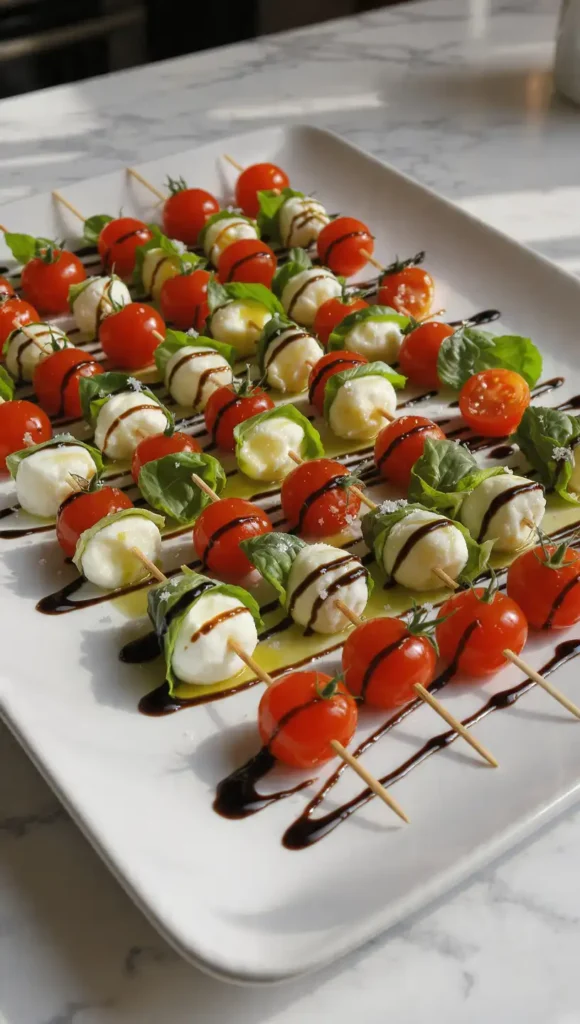 20. No-Cook Caprese Skewers With Balsamic Glaze