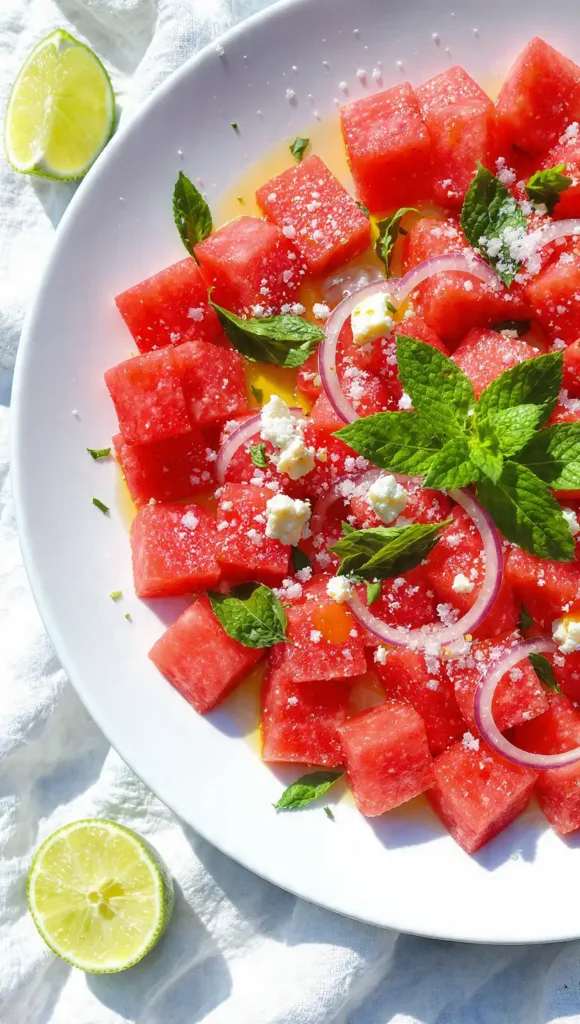 Watermelon Feta Mint Salad