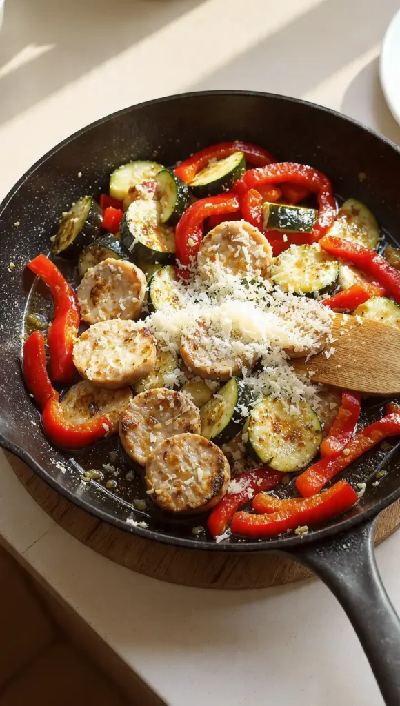 One-Pan Sausage and Zucchini