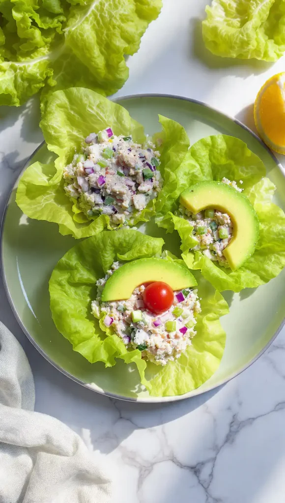 7. Tuna Salad Lettuce Wraps 