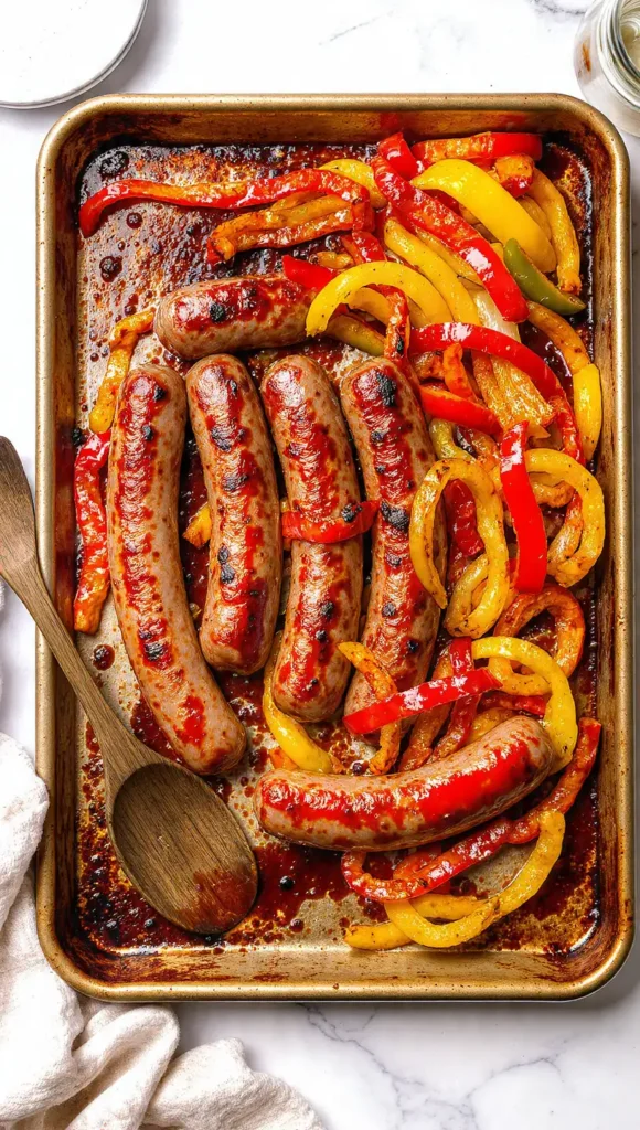 Sheet Pan Sausage and Peppers