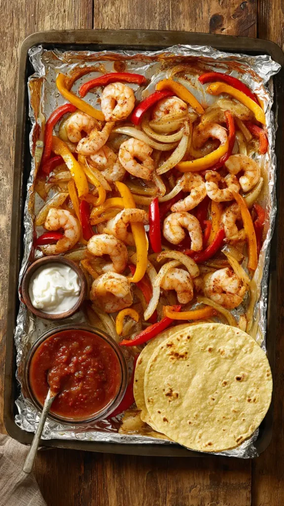Sheet Pan Shrimp Fajitas