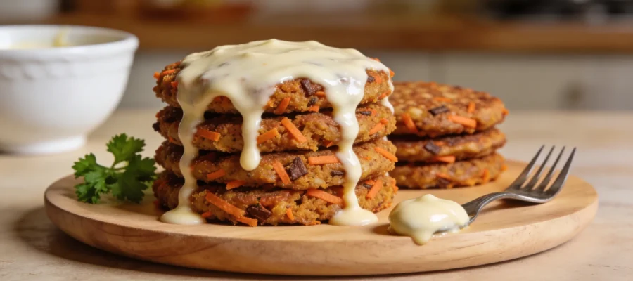 Carrot Cake Pancakes Recipe – Moist, Fluffy & Topped with Cream Cheese Glaze