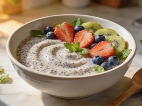 Creamy Vegan Chia Pudding (Easy Overnight Recipe with Fresh Fruit)