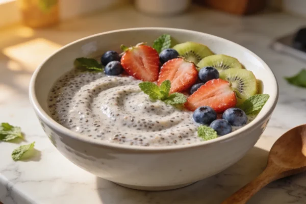 Creamy Vegan Chia Pudding (Easy Overnight Recipe with Fresh Fruit)