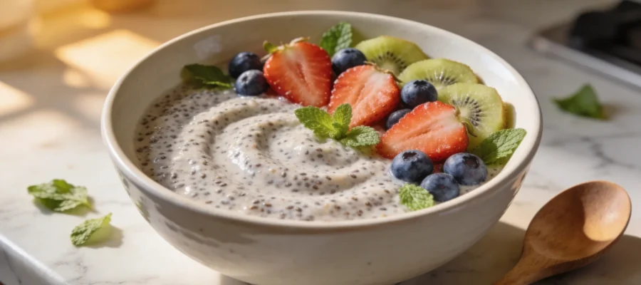 Creamy Vegan Chia Pudding (Easy Overnight Recipe with Fresh Fruit)