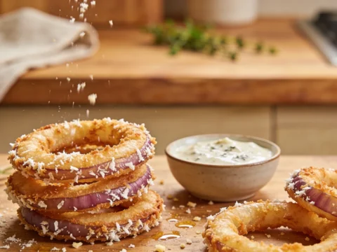 Crispy Onion Ring Chips (Low‑Carb Snack with Parmesan Crunch) ​