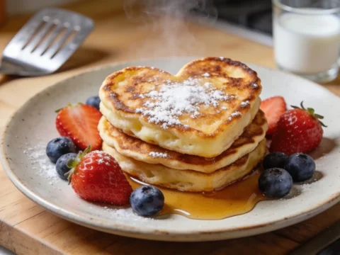 Easy Heart Shaped Pancakes (No Special Pan Needed!) – Perfect for Valentine’s Day Breakfast