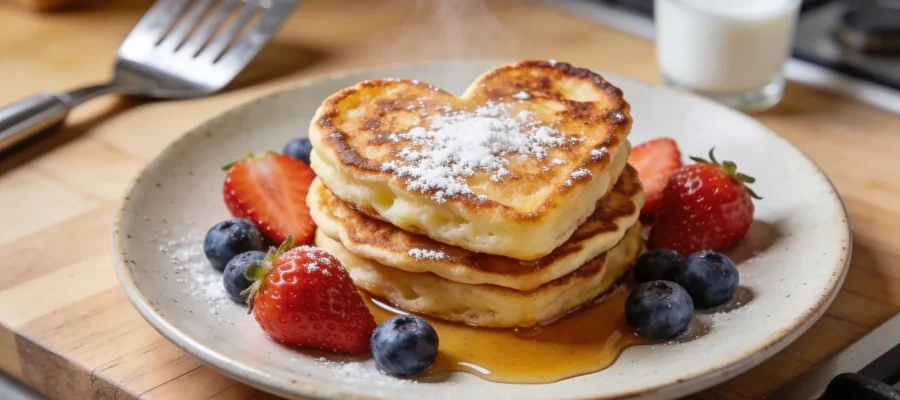 Easy Heart Shaped Pancakes (No Special Pan Needed!) – Perfect for Valentine’s Day Breakfast
