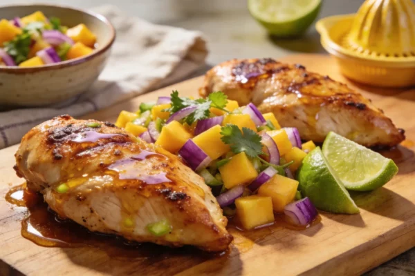 Healthy Honey Lime Chicken with Mango Salsa