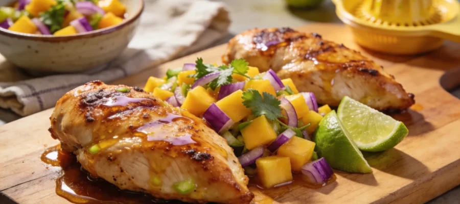 Healthy Honey Lime Chicken with Mango Salsa