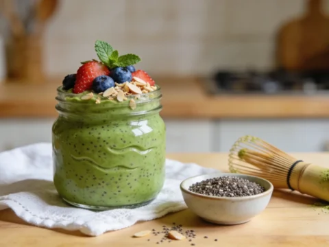 Matcha Chia Pudding Recipe (Creamy, 24g Protein, Vegan-Friendly)