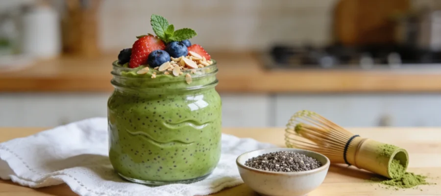 Matcha Chia Pudding Recipe (Creamy, 24g Protein, Vegan-Friendly)